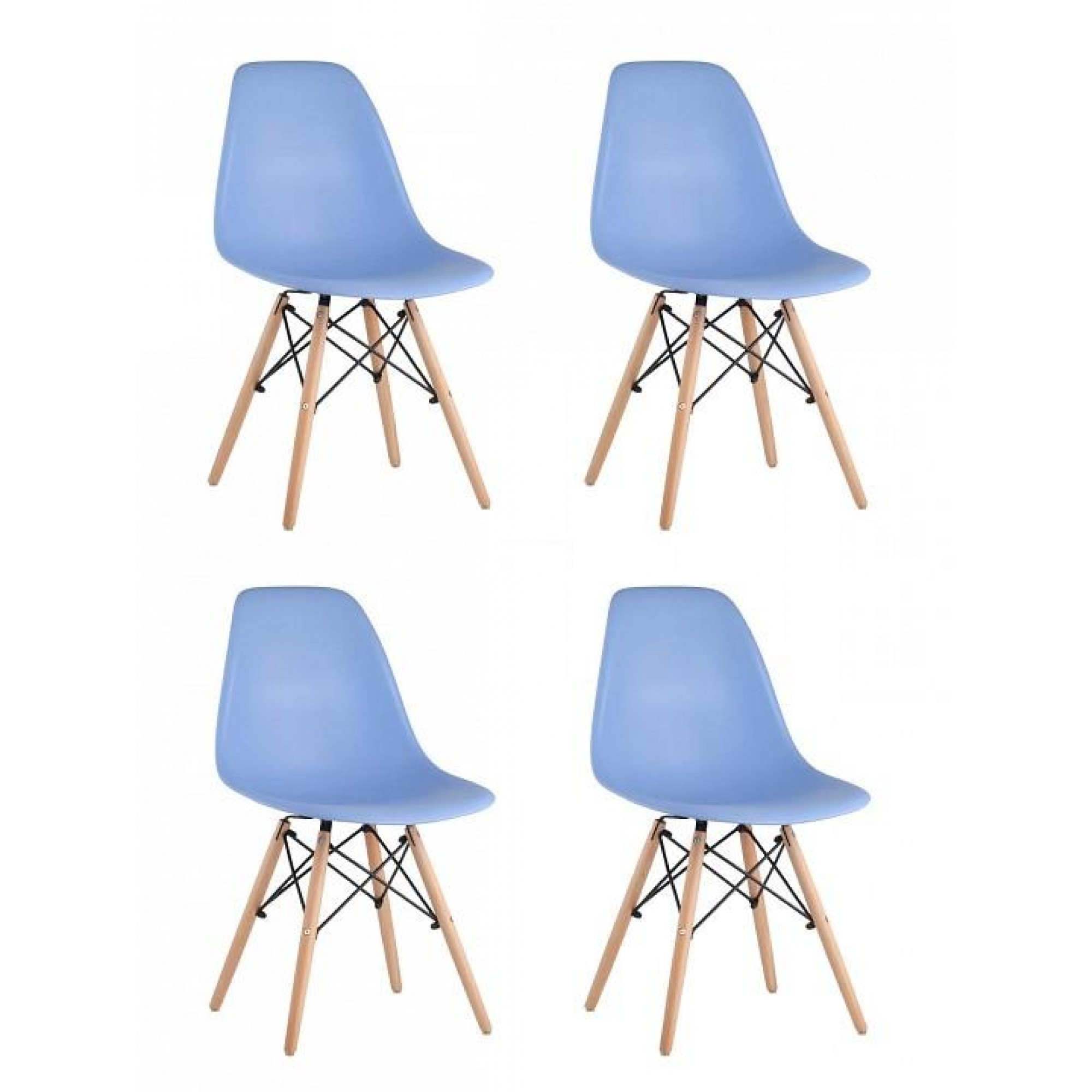 Набор из 4 стульев Eames    SGR_8056PP-LIGHT-BLUE-60202-X4