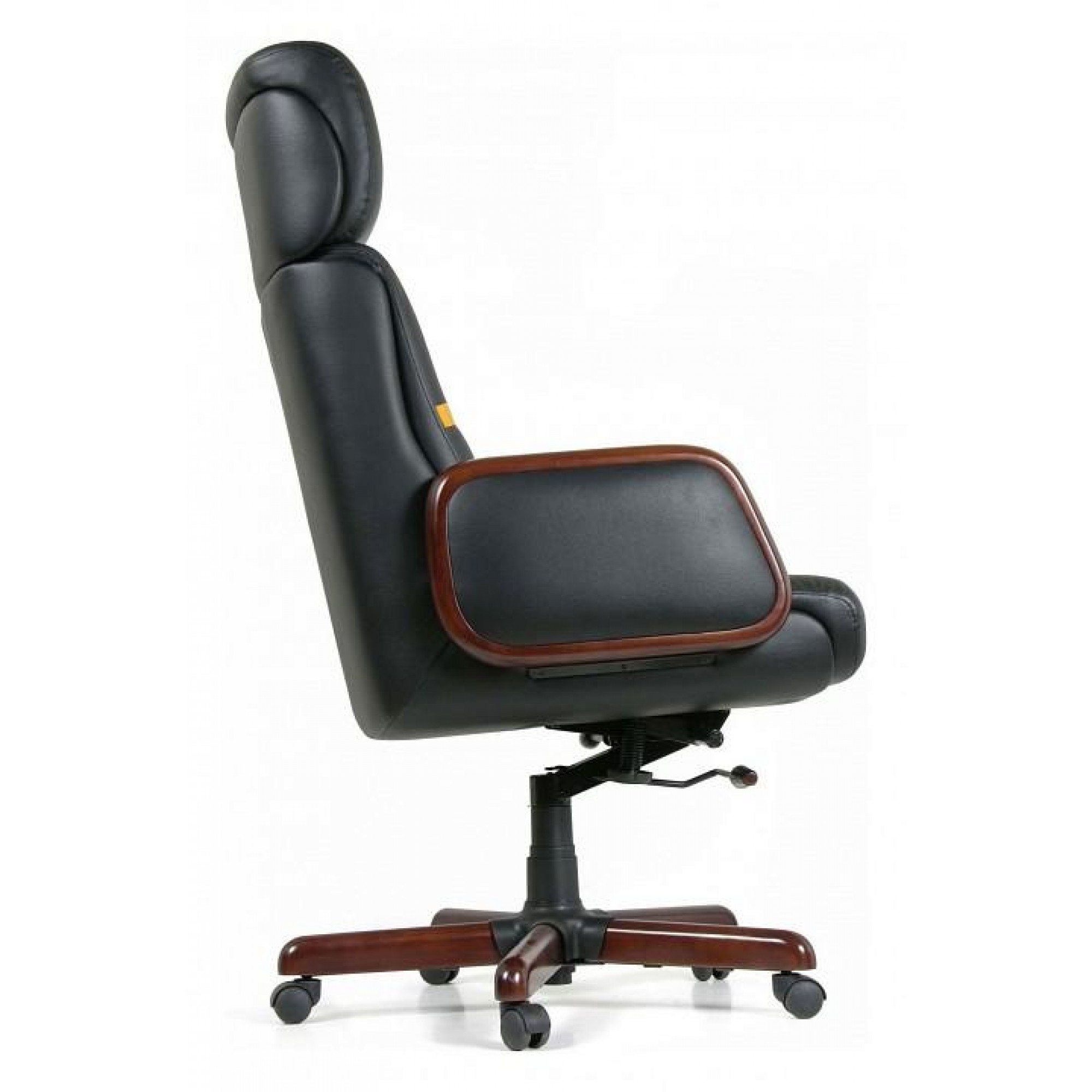 Кресло для руководителя Chairman 417 черный/орех темный, черный    CHA_6082581