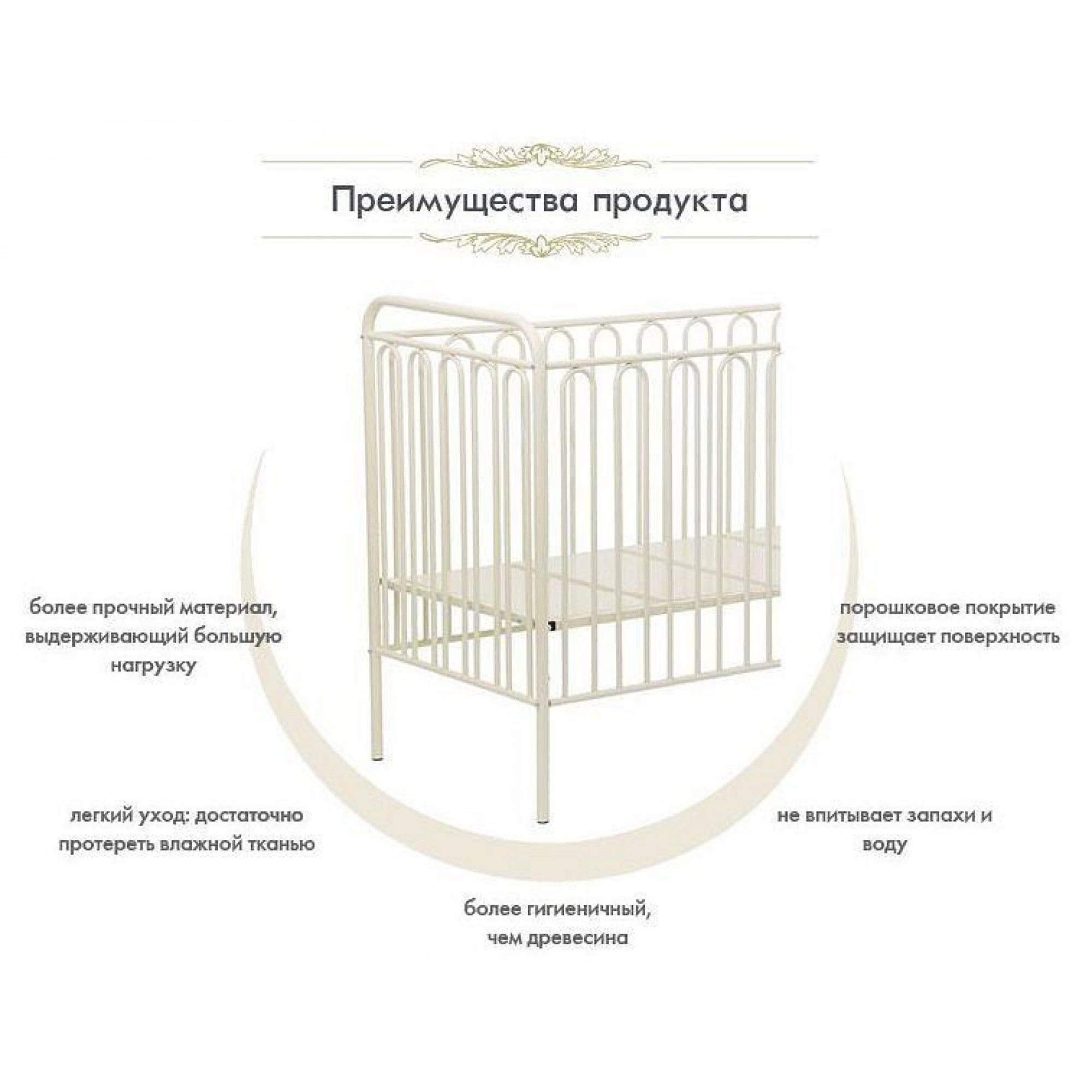 Кроватка Polini Kids Vintage 110    TPL_0001648-1