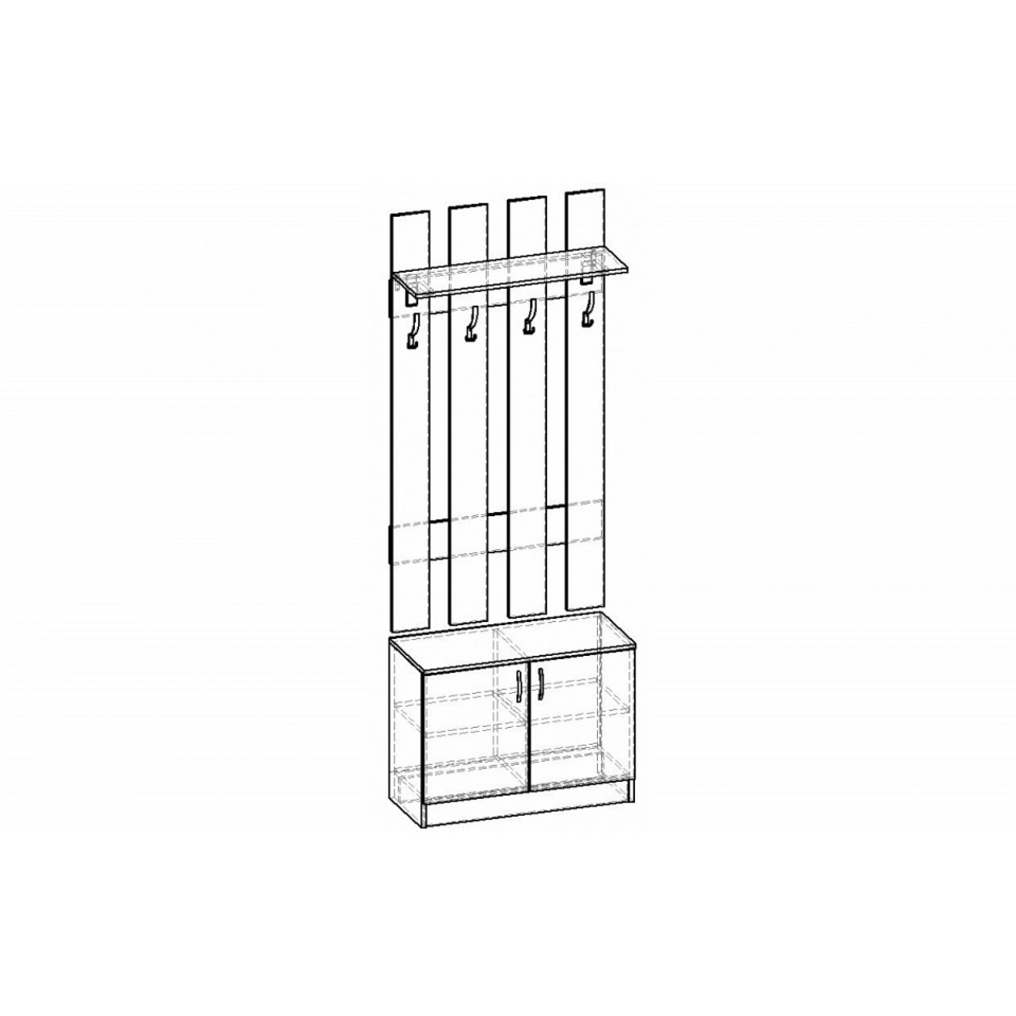 Стенка для прихожей Горизонт    BRN_746