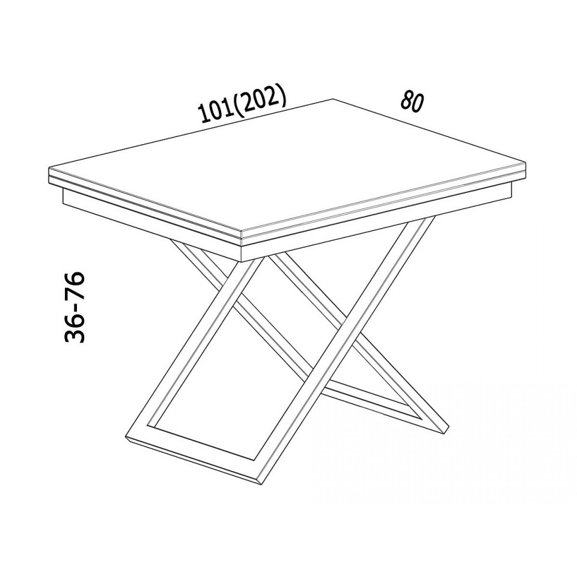 Стол-трансформер Cross D38/S79    LEV_9122033401
