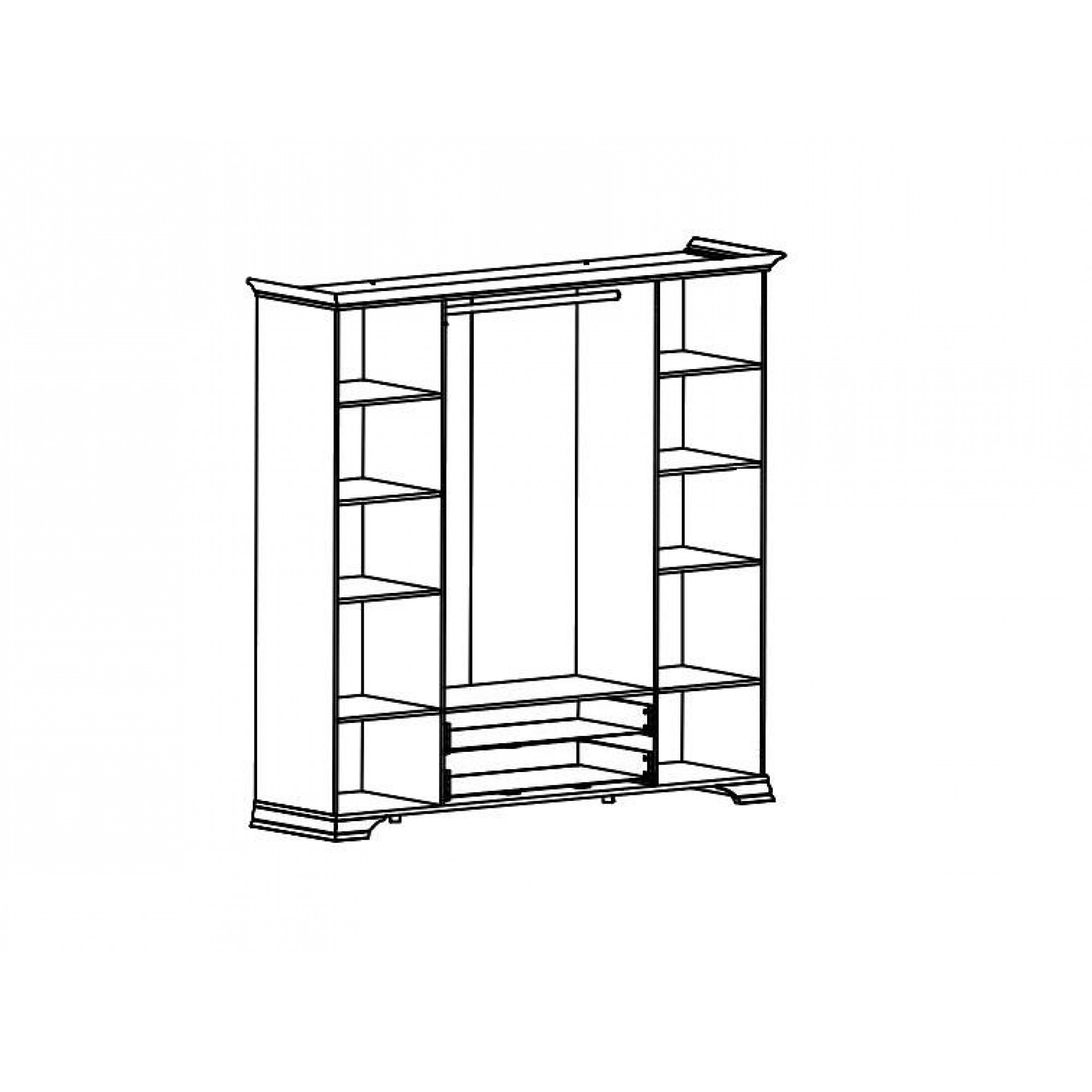 Шкаф платяной Кентаки S132-SZF6D2S    BRW_00009816
