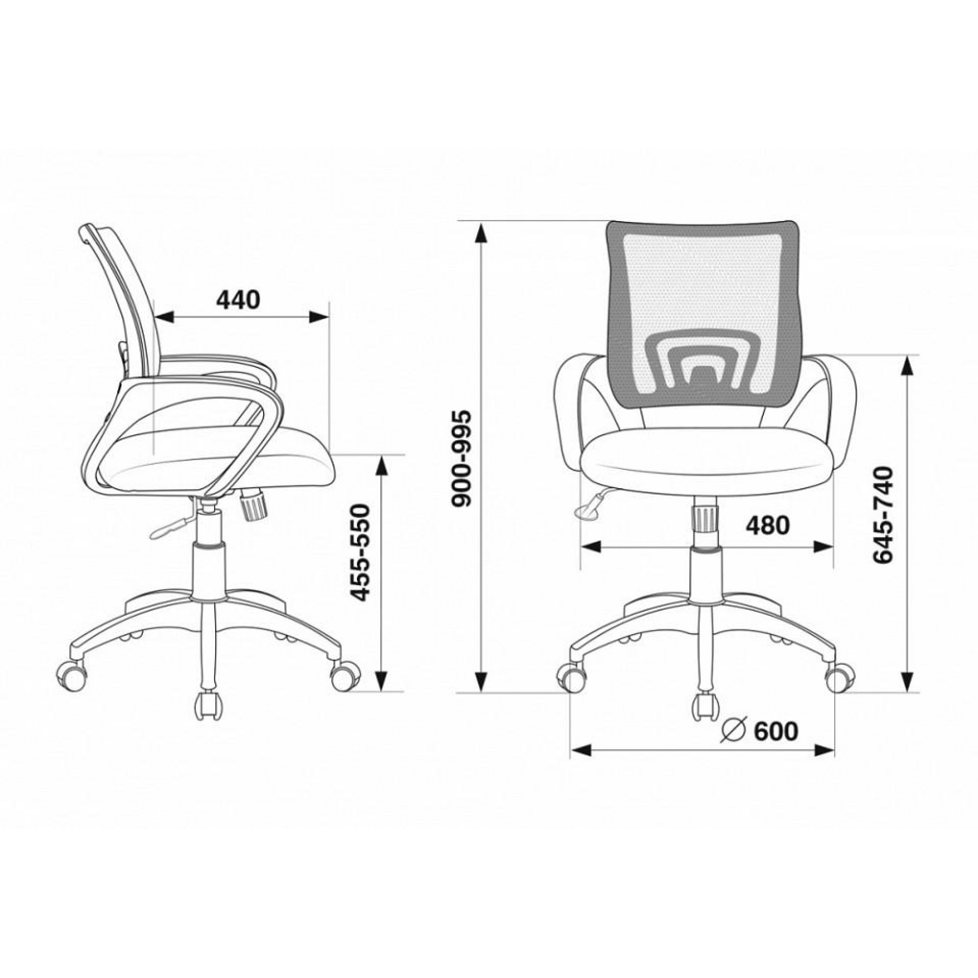 Кресло компьютерное CH-695N/SL/OR/BLACK    BUR_1164732