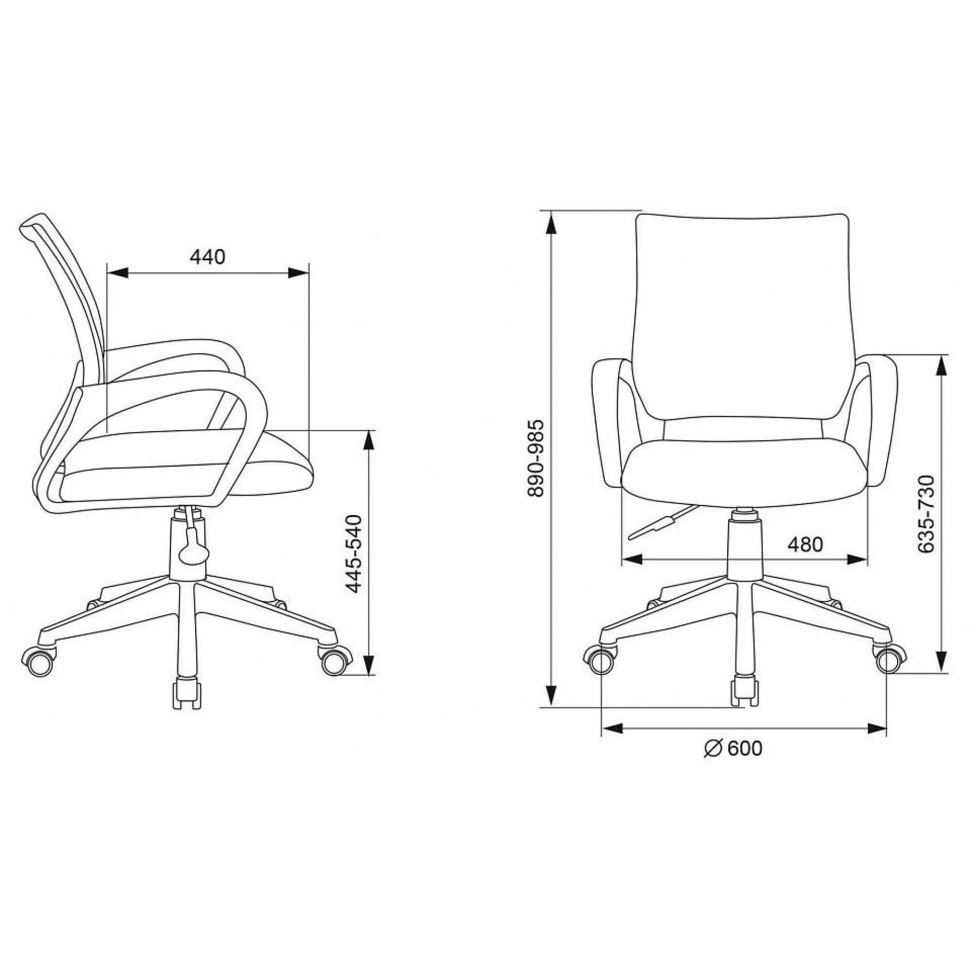 Кресло компьютерное KD-W4 зеленый 600x600x890-985(BUR_1614726)