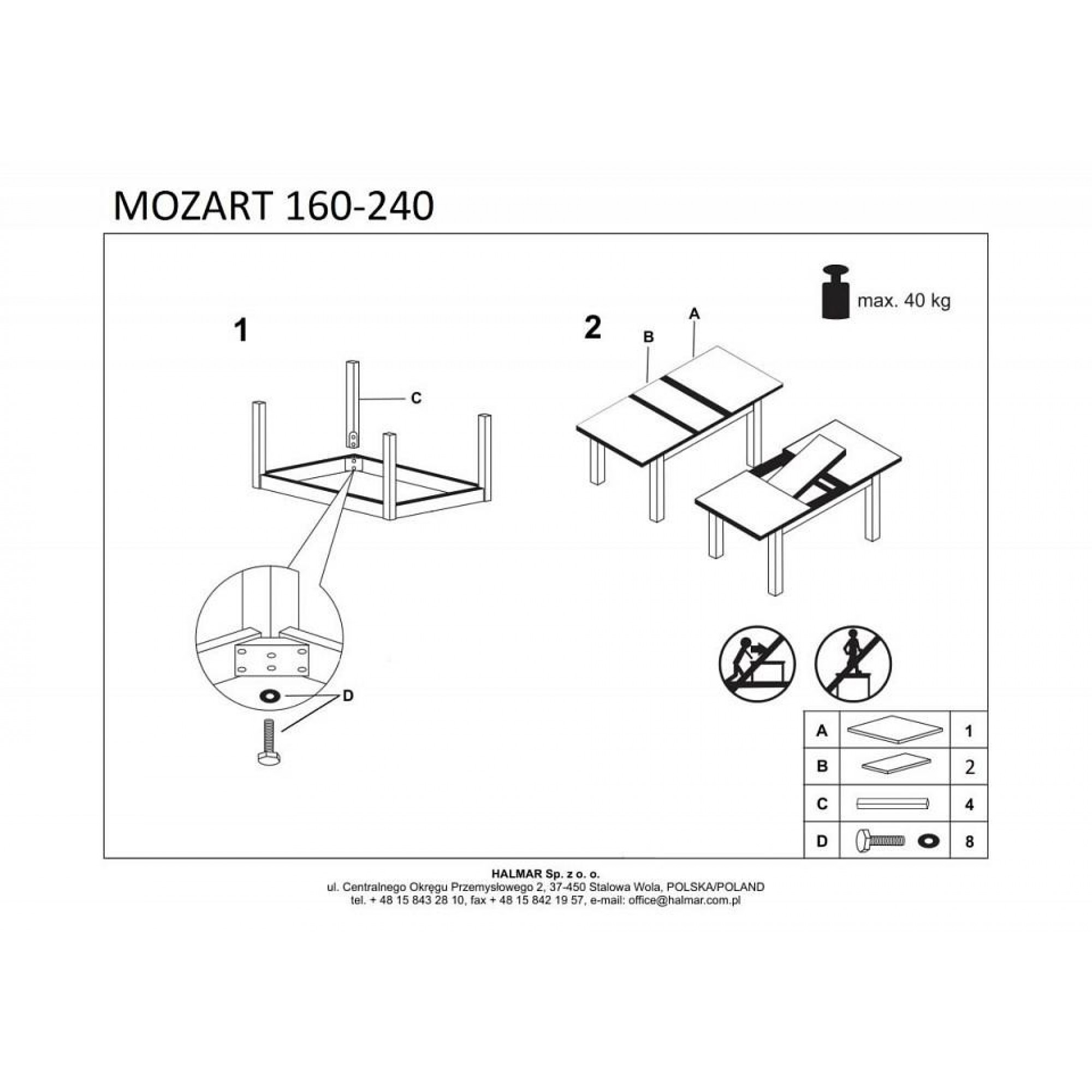 Стол обеденный Mozart V-PL-MOZART-ST-160/240