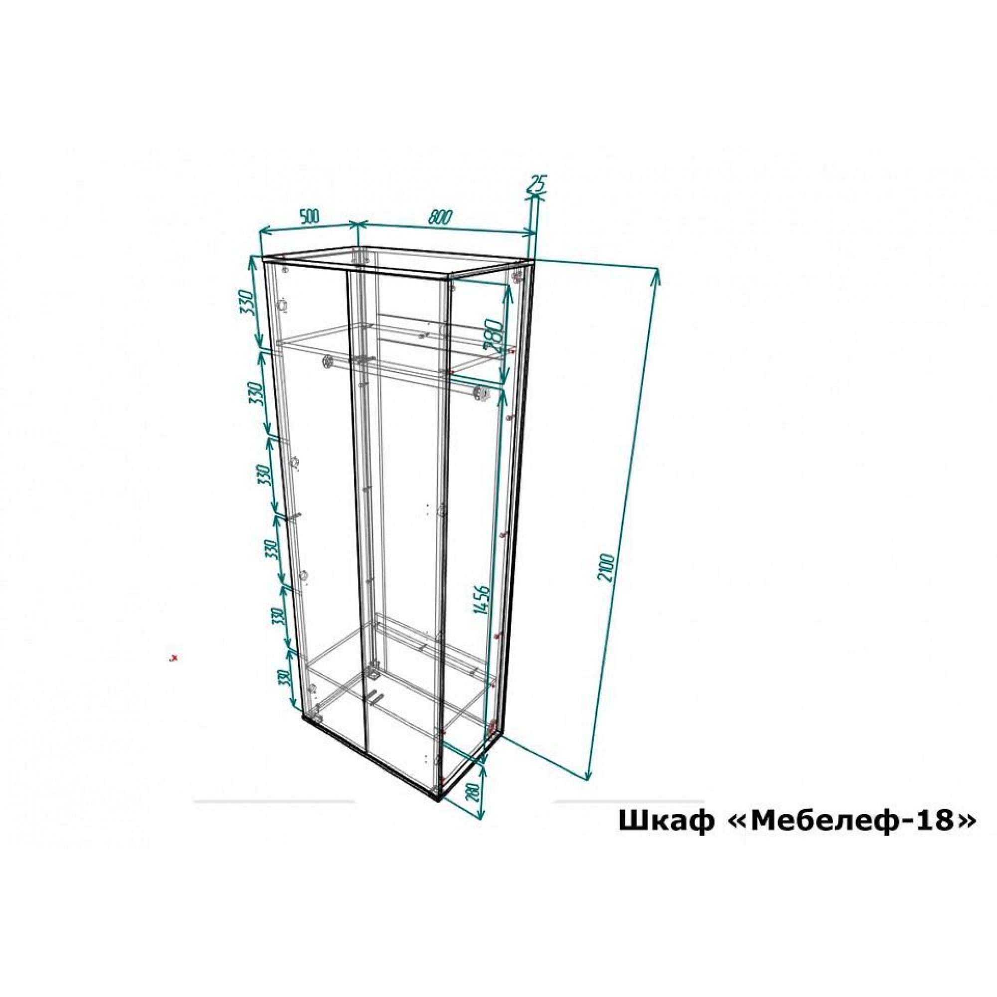 Шкаф платяной Мебелеф-18    MLF_SHk-MF-018