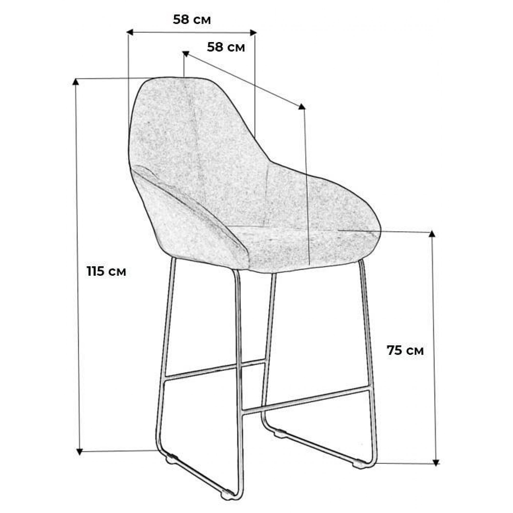 Кресло барное Kent    RST_4101198h_Braun_Bar