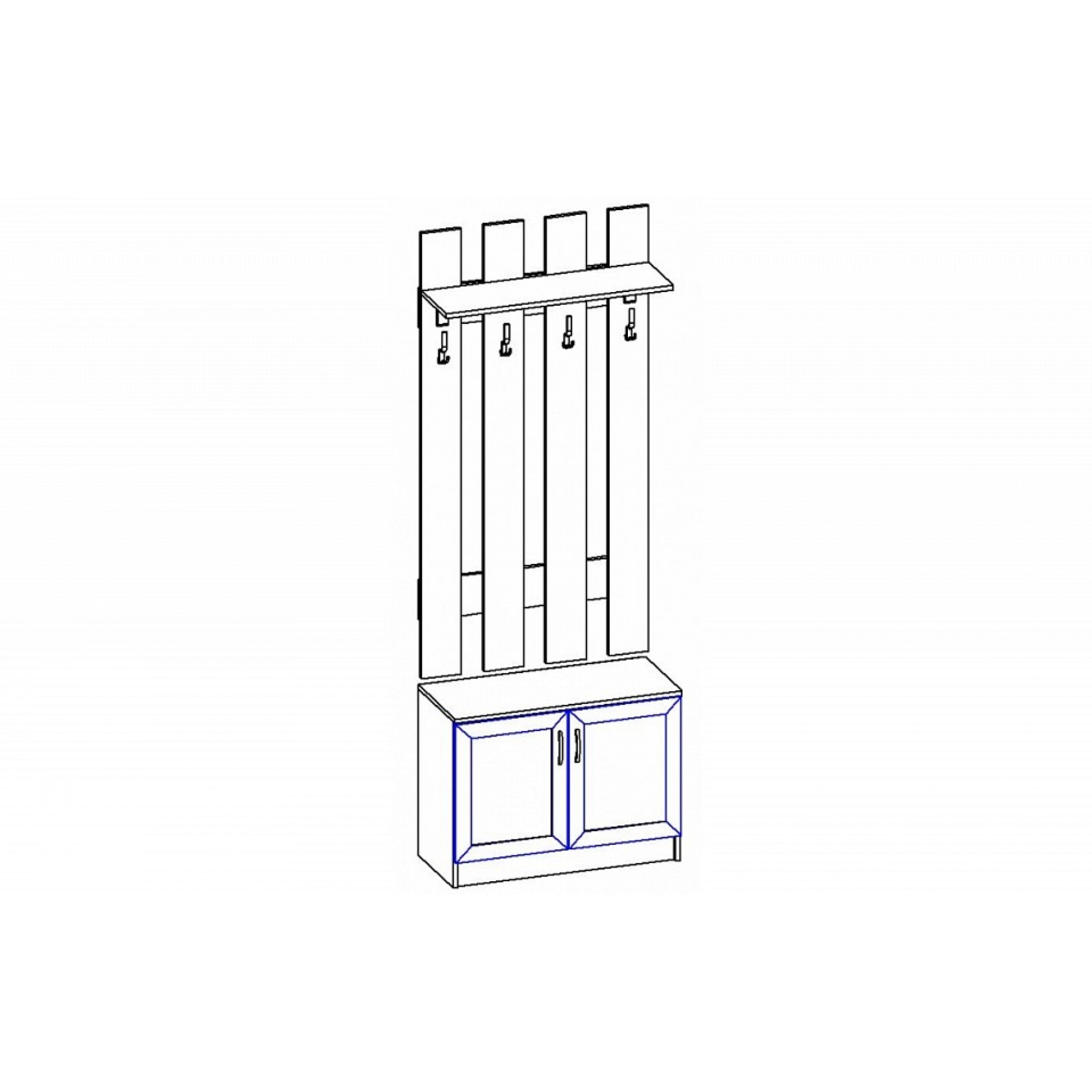 Стенка для прихожей Горизонт-Р    BRN_785